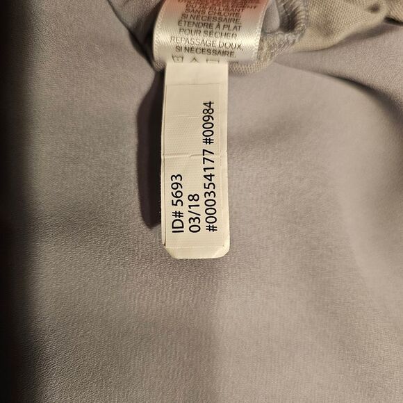 Express Chiffon Front Smocked Goddess Neck Tank Top Grey Silver Medium - Picture 6 of 11